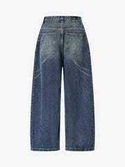 Butterfly Rhinestone Whiskered Curved-Leg Jeans