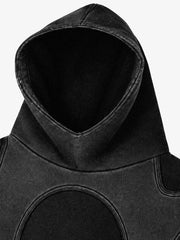 Washed Panel Detail Boxy Hoodie & Wide-Leg Sweatpants Set