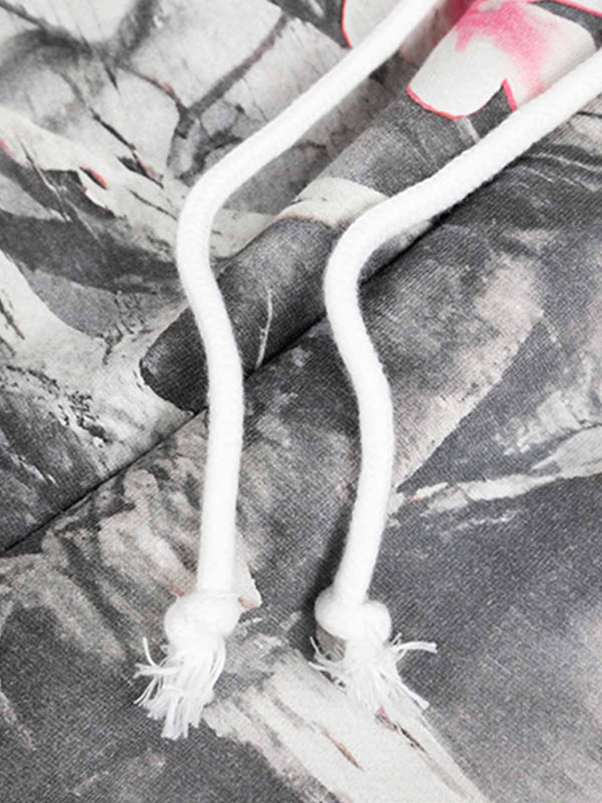 Gothic Devil Graphic Fleece-Lined Wide-Leg Sweatpants 