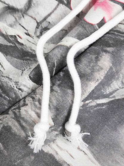 Gothic Devil Graphic Fleece-Lined Wide-Leg Sweatpants 