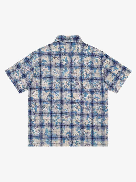 Plaid Graphic Short-sleeved Shirt