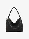 Star Charm Woven Metallic Hobo Bag