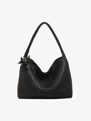 Star Charm Woven Metallic Hobo Bag