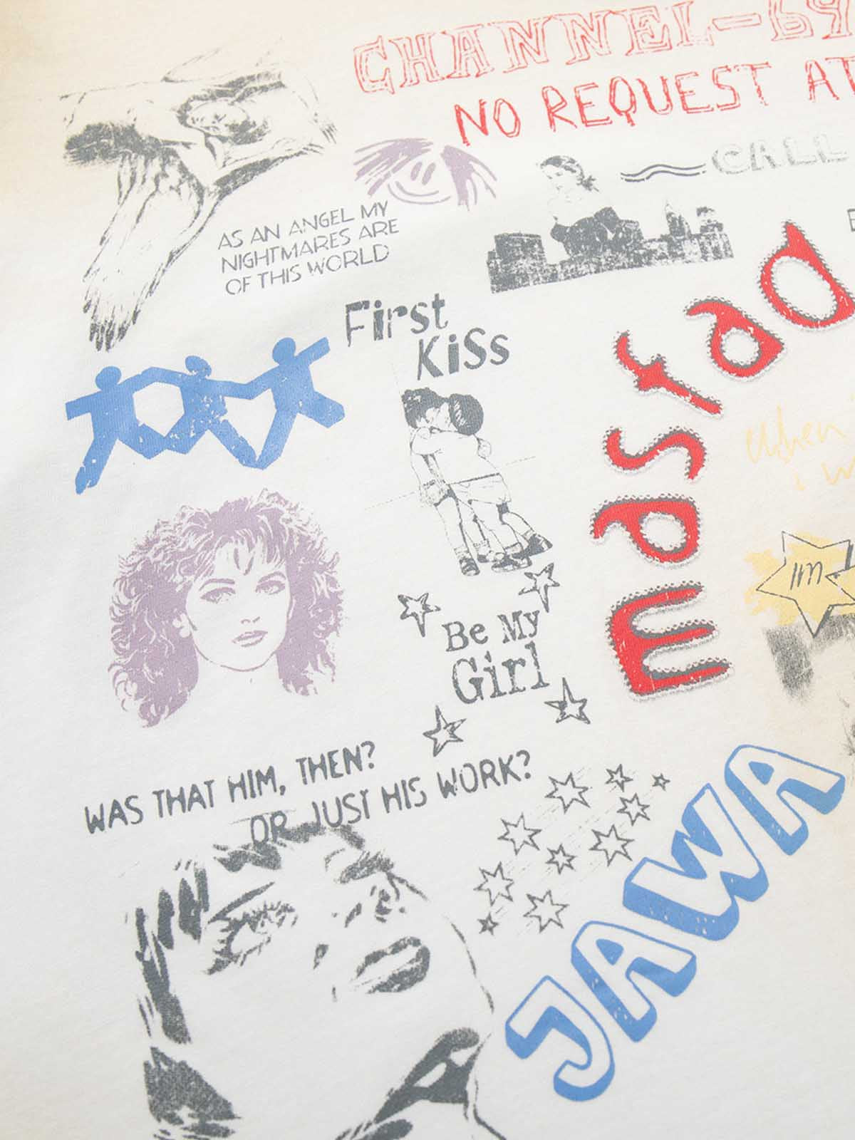 Graffiti Collage Mixed Graphic T-Shirt 