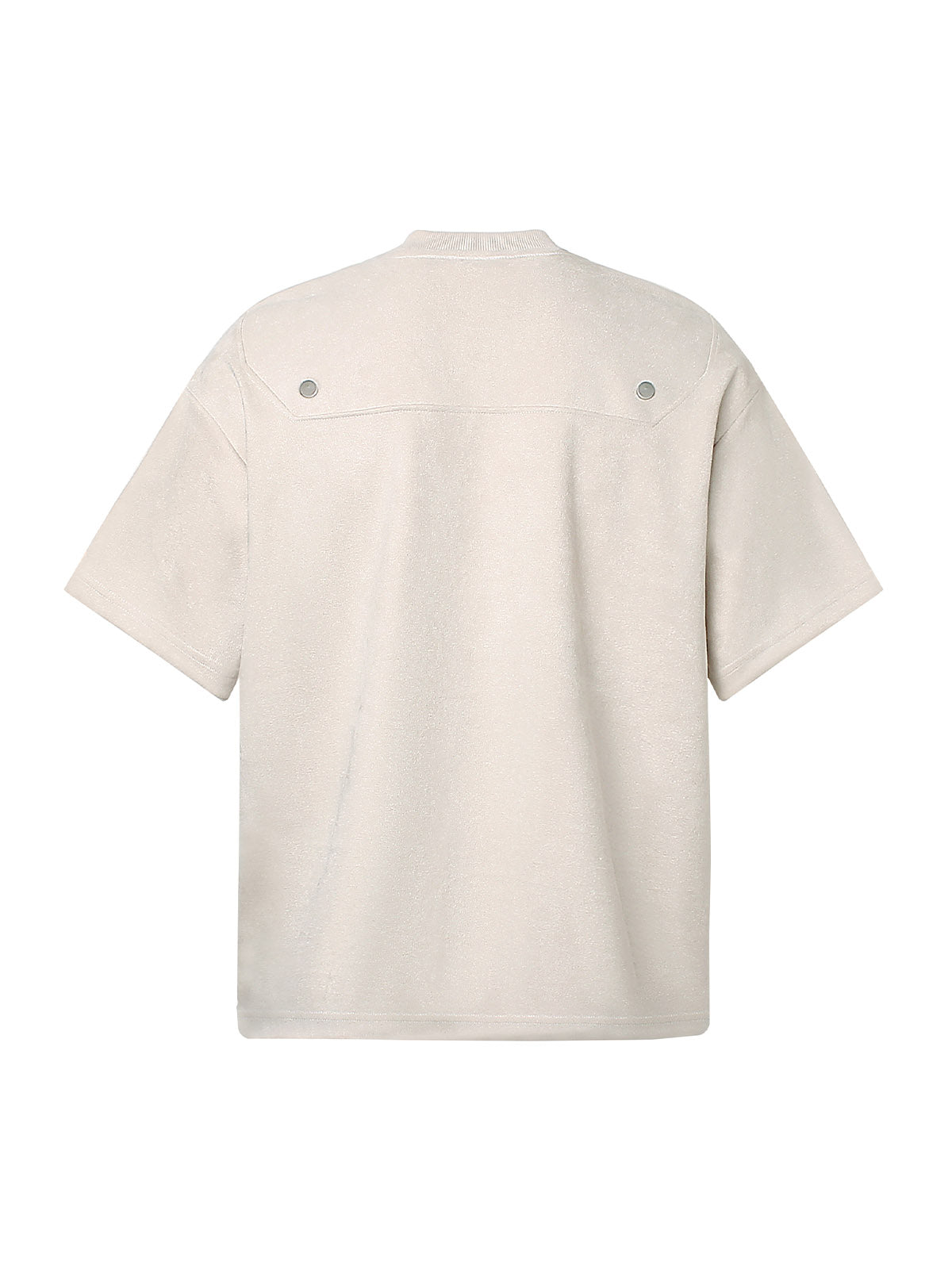 Metallic Print Suede Crew Neck T-Shirt 