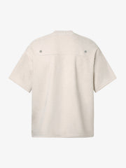 Metallic Print Suede Crew Neck T-Shirt 