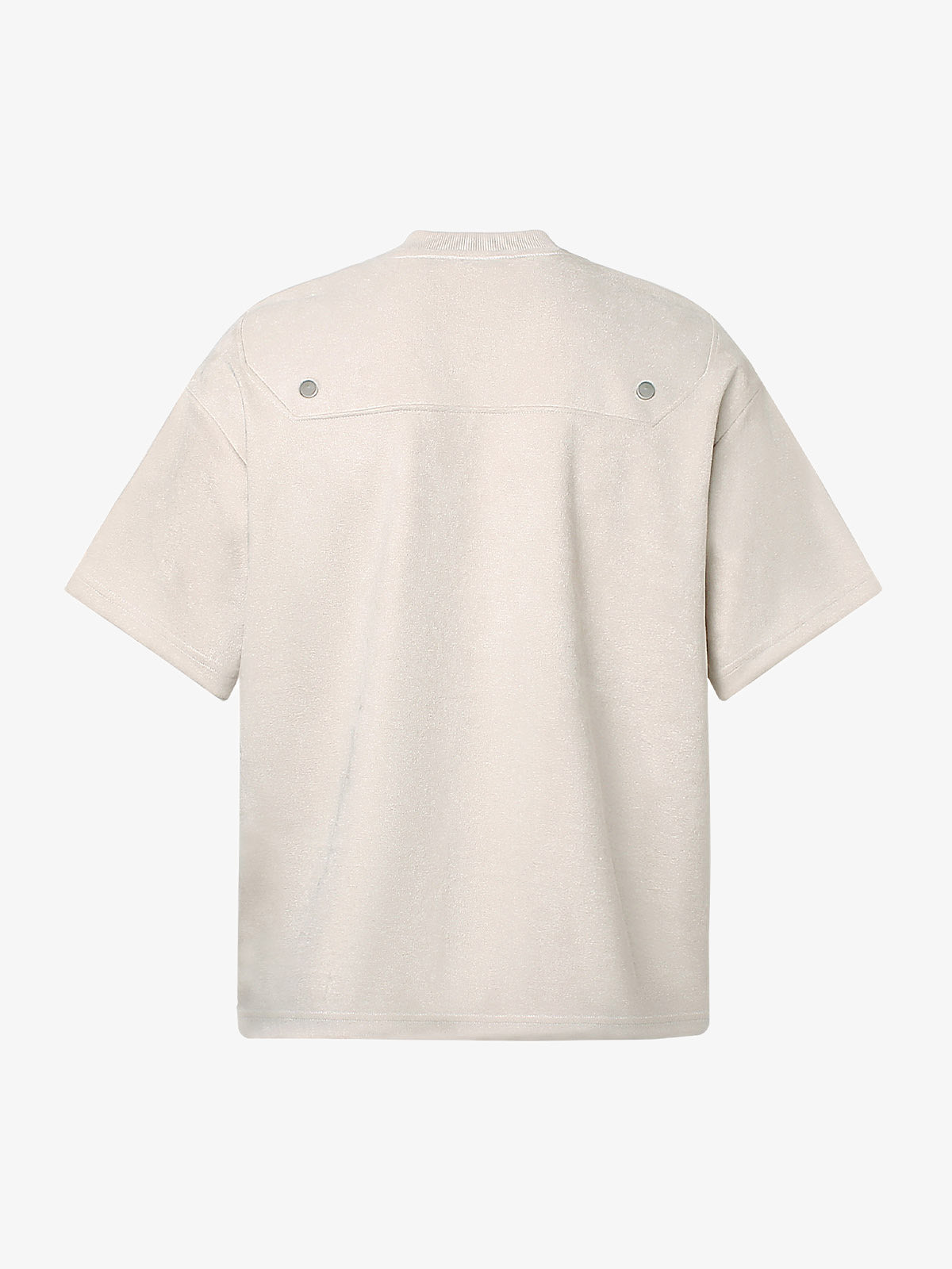 Metallic Print Suede Crew Neck T-Shirt 