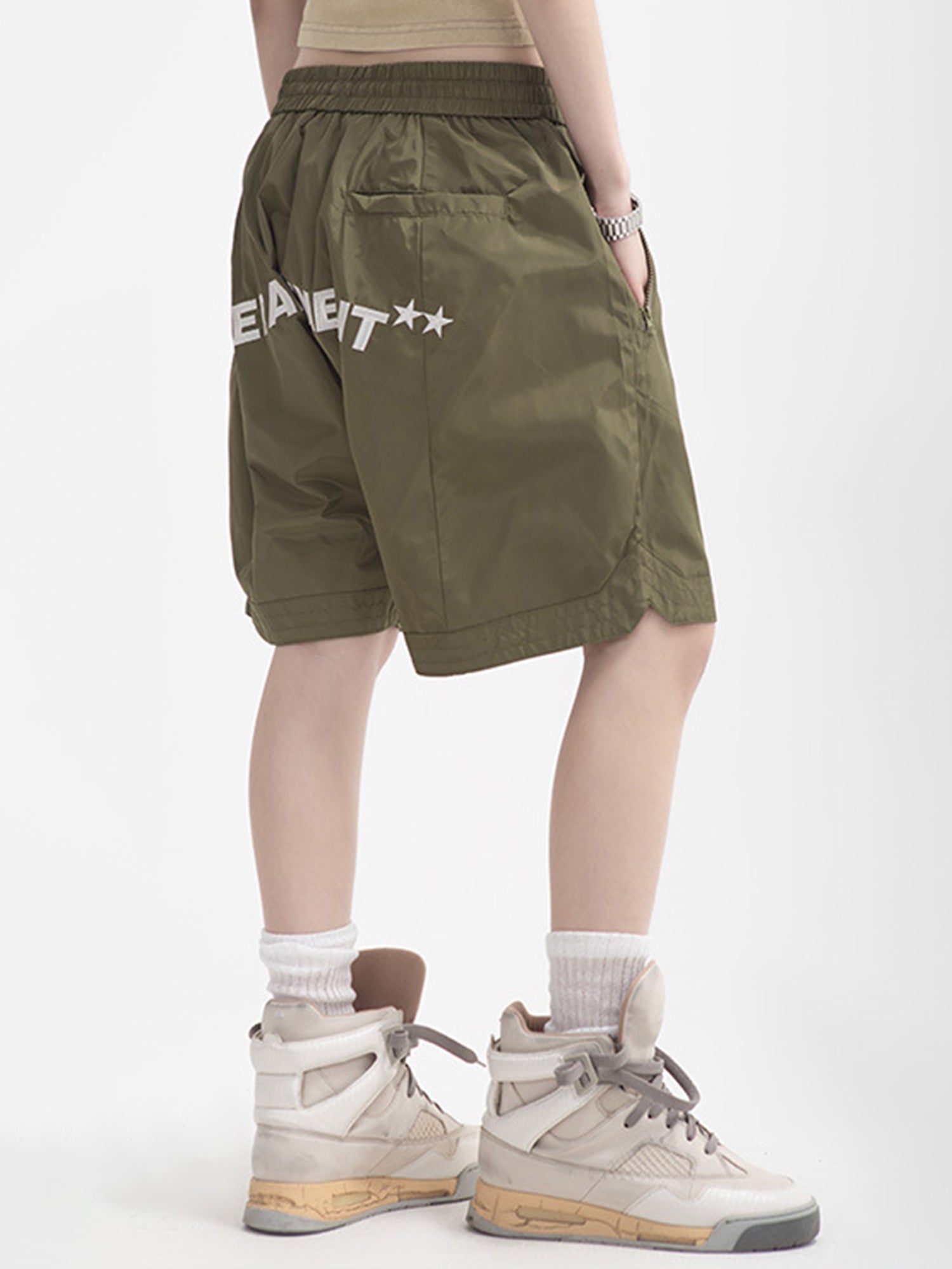 American Embroidered Loose Sports Casual Shorts