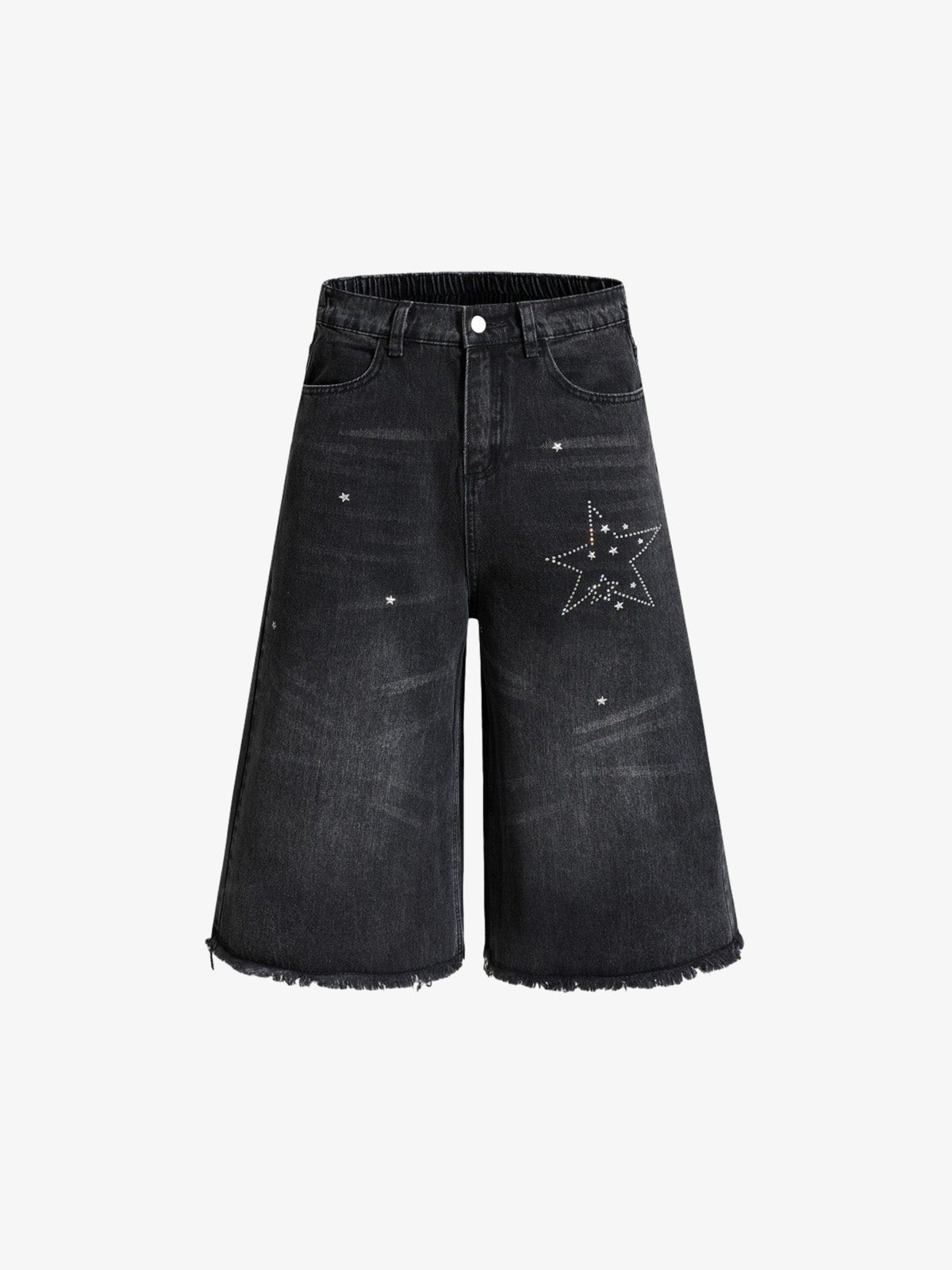 Raw Hem Star Rhinestone Jorts