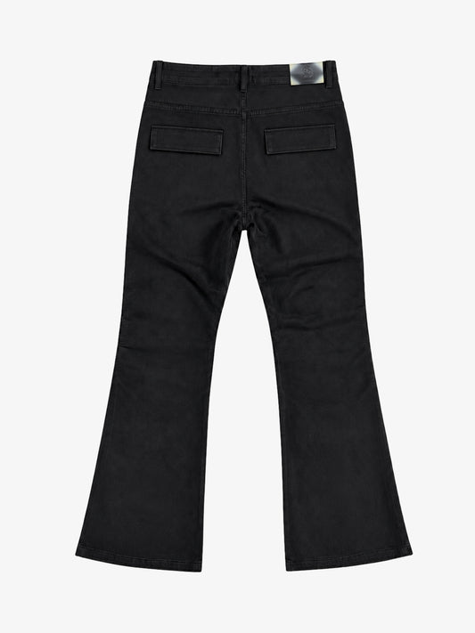 Studded Zip-Detail Bootcut Jeans