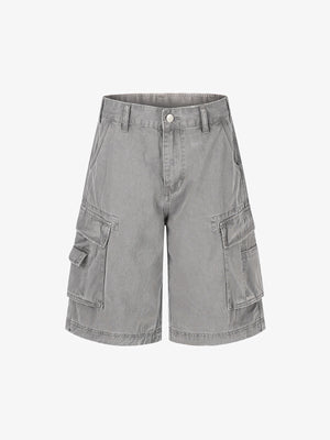 Distressed Multi-Pocket Cargo Shorts