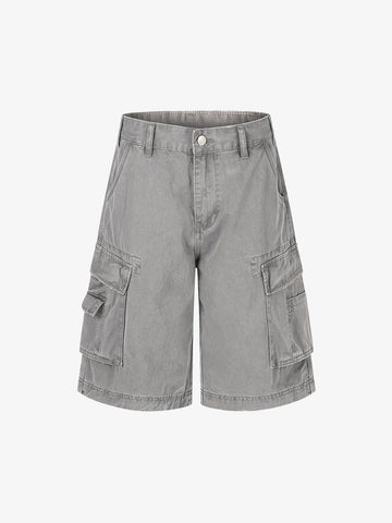 Distressed Multi-Pocket Cargo Shorts