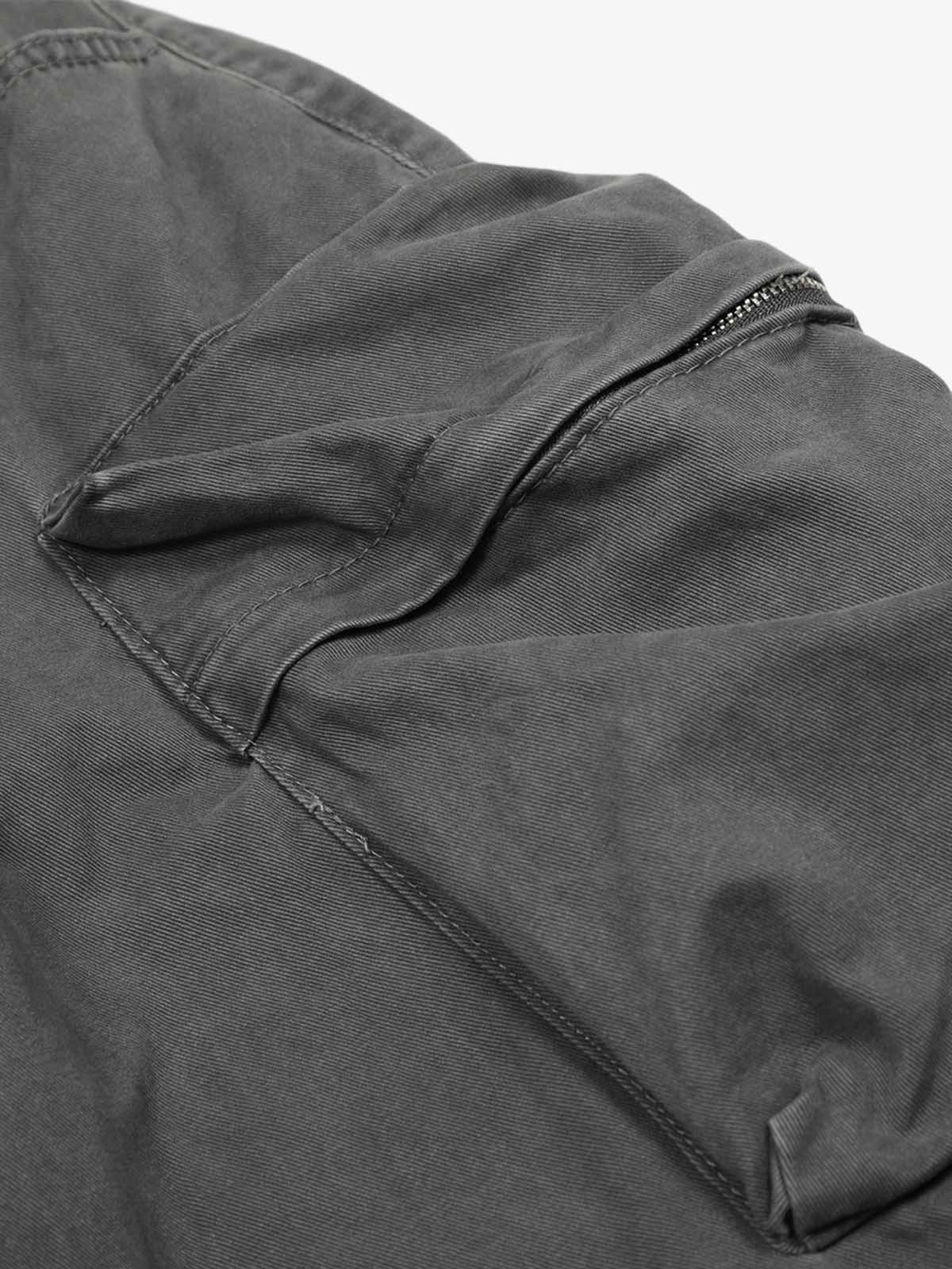 Multi-Pocket Workwear Casual Flared Wide-Leg Pants 
