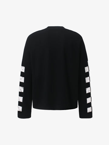 Biker Graphic Color Block Waffle Long Sleeve Tee