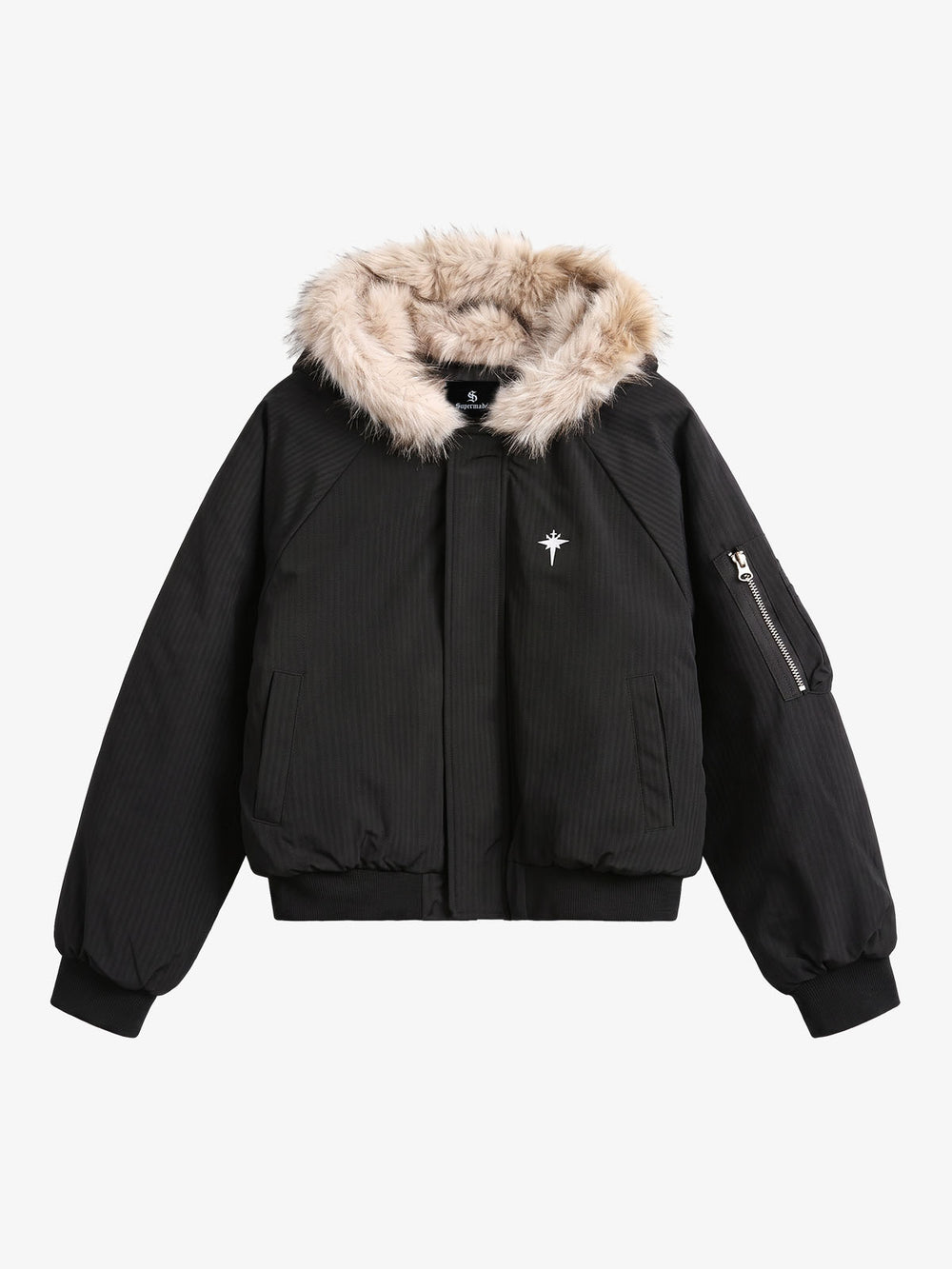Fur-Collar Hooded Padded Jacket