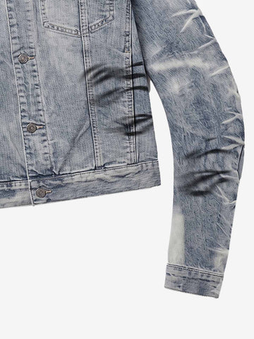 Tiger Stripe Curved-Sleeve Heavyweight Denim Jacket
