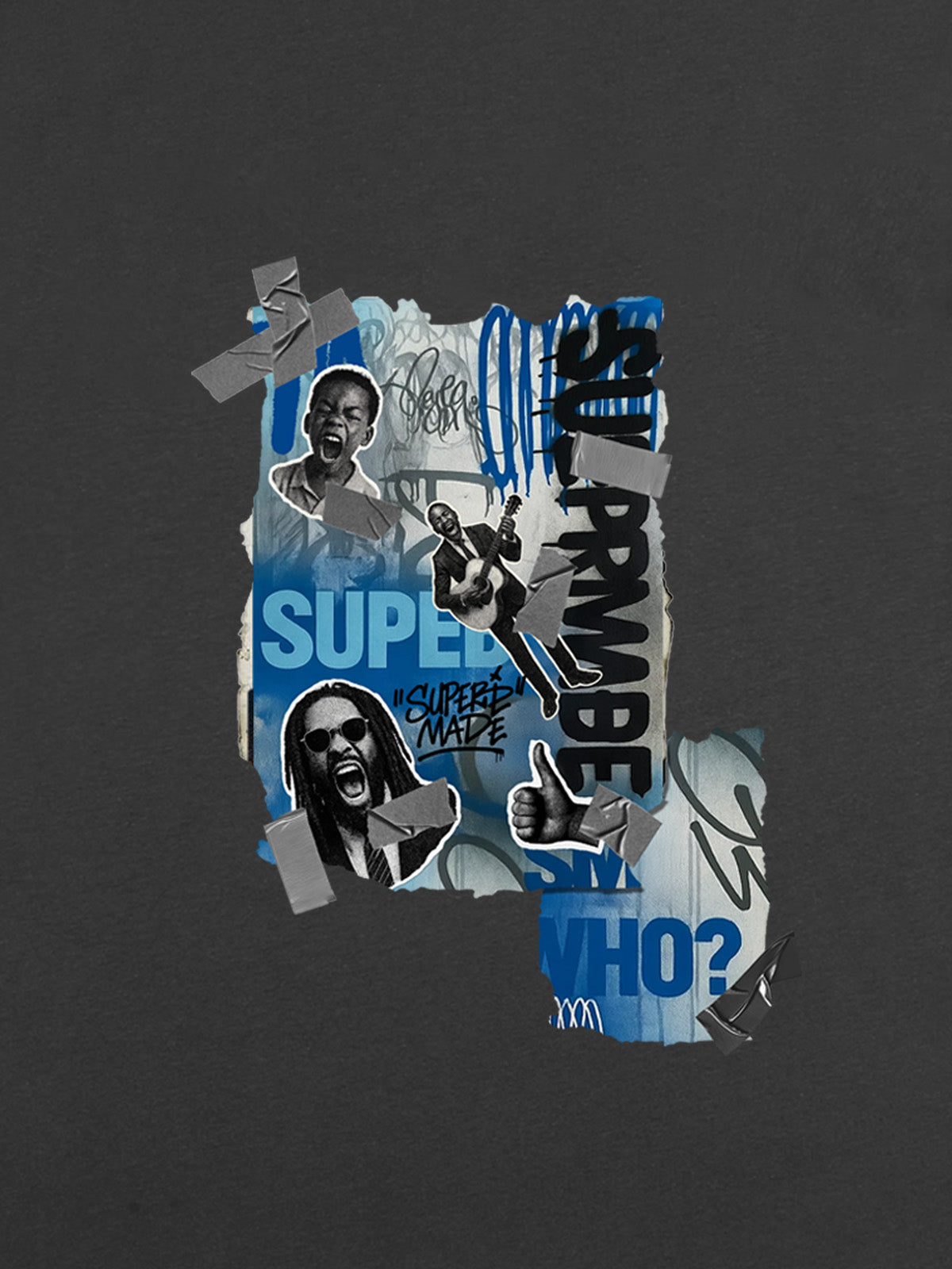 Supermade Trendy Retro Hip-Hop Character T-Shirt 