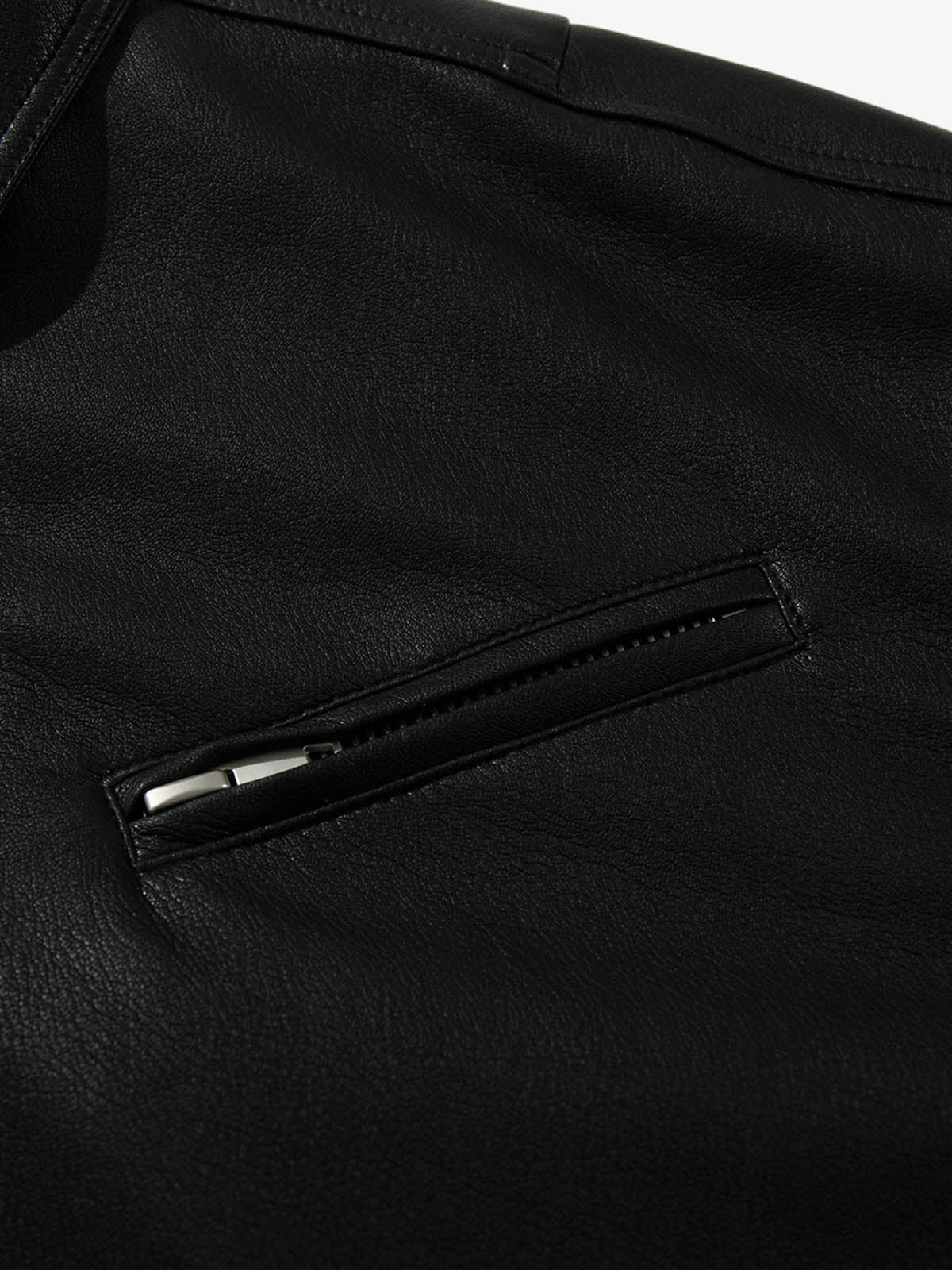 Stylish Black Leather Jacket with Zipper Detail for Modern Fashionistas 