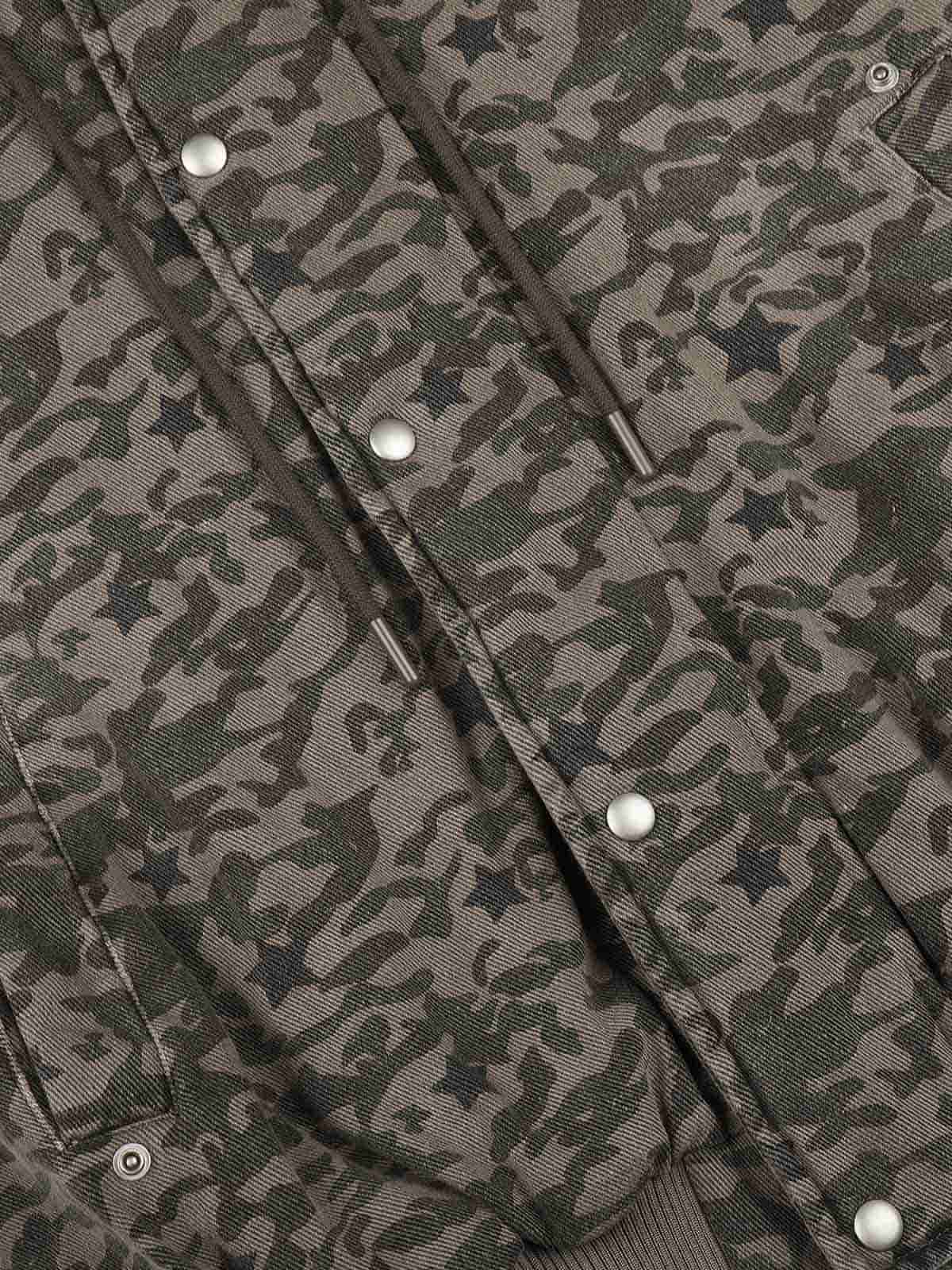 Street Style Fur Collar Camouflage Hooded Coat