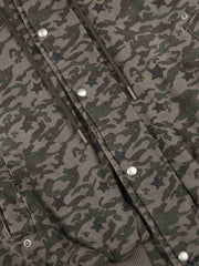 Street Style Fur Collar Camouflage Hooded Coat