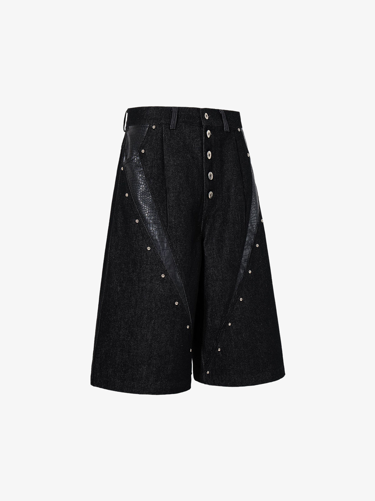 Schwarze Jeansjacke mit Krokodilprägung