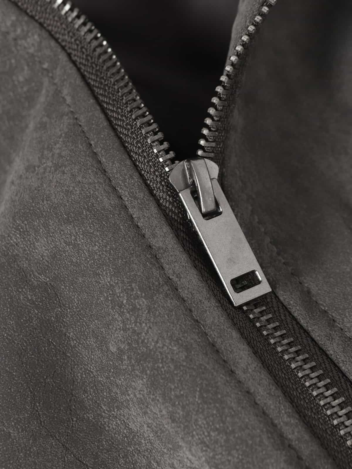 Retro Suede Texture Zip-Up Bomber Jacket 