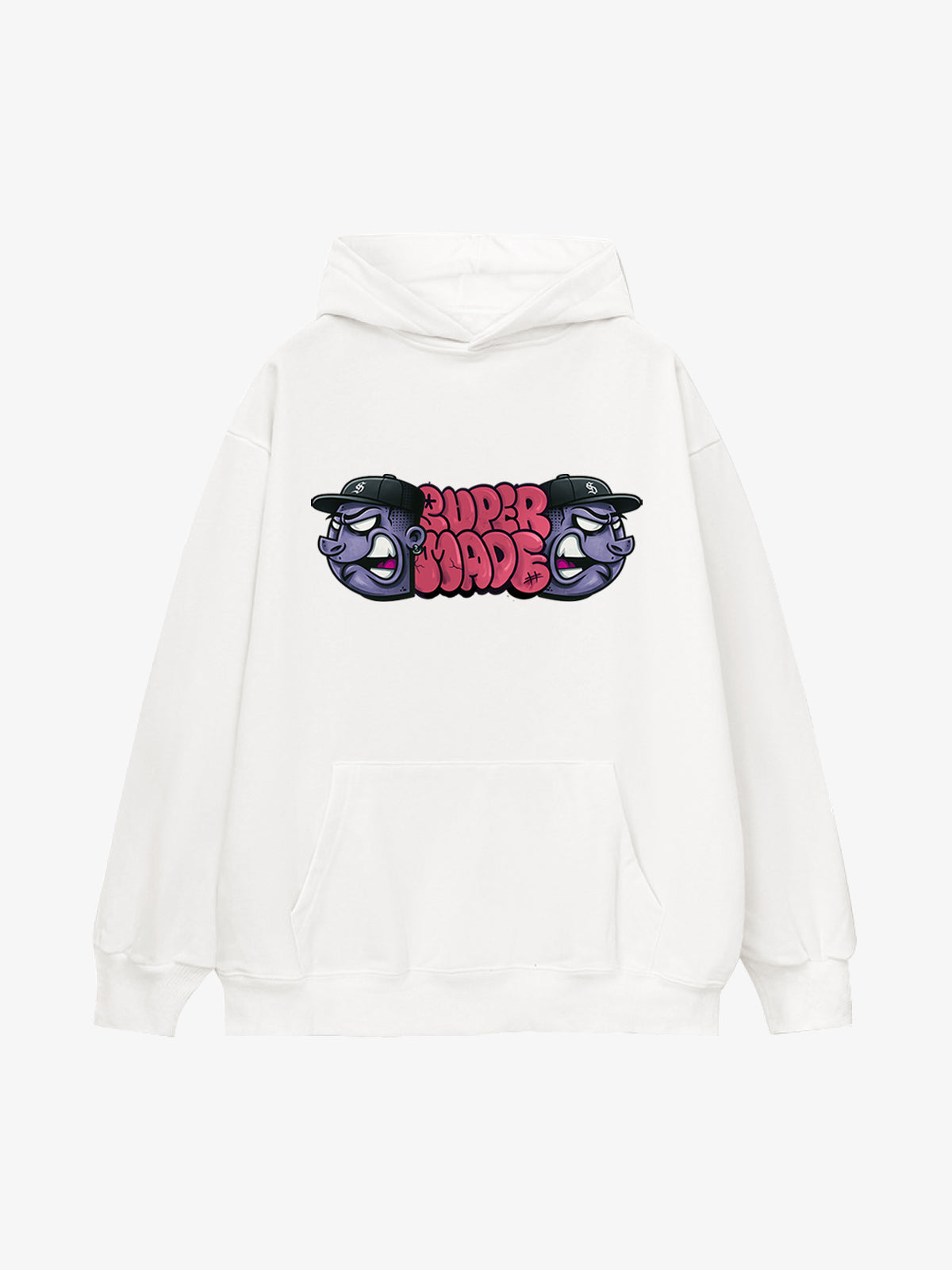 Supermade graffiti font figurine hooded sweatshirt 