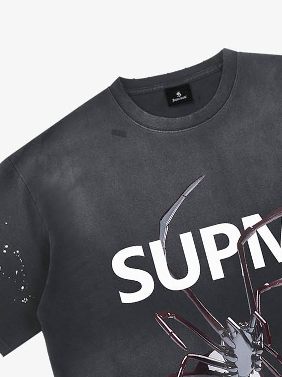 Vintage Spider Graphic Washed T-Shirt 