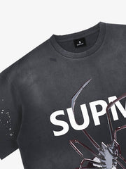 Vintage Spider Graphic Washed T-Shirt 