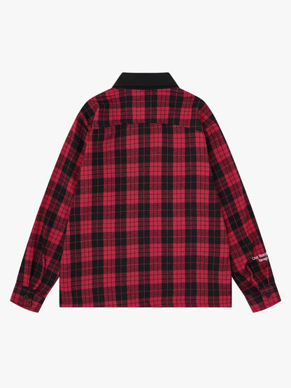 Plaid Graphic Long Sleeve Shirt