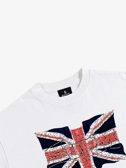 Union Jack Graphic Ripped Layered Tee