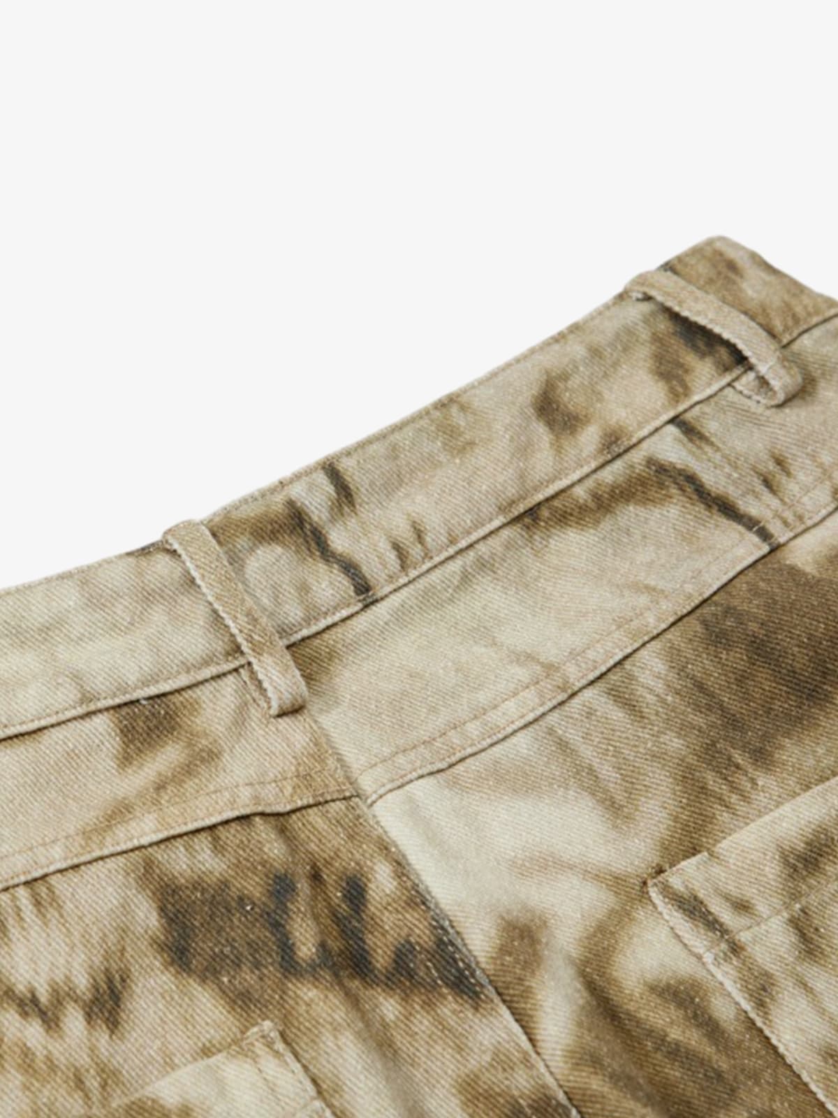 Vintage Washed Dirty Dye Wide-Leg Pants 