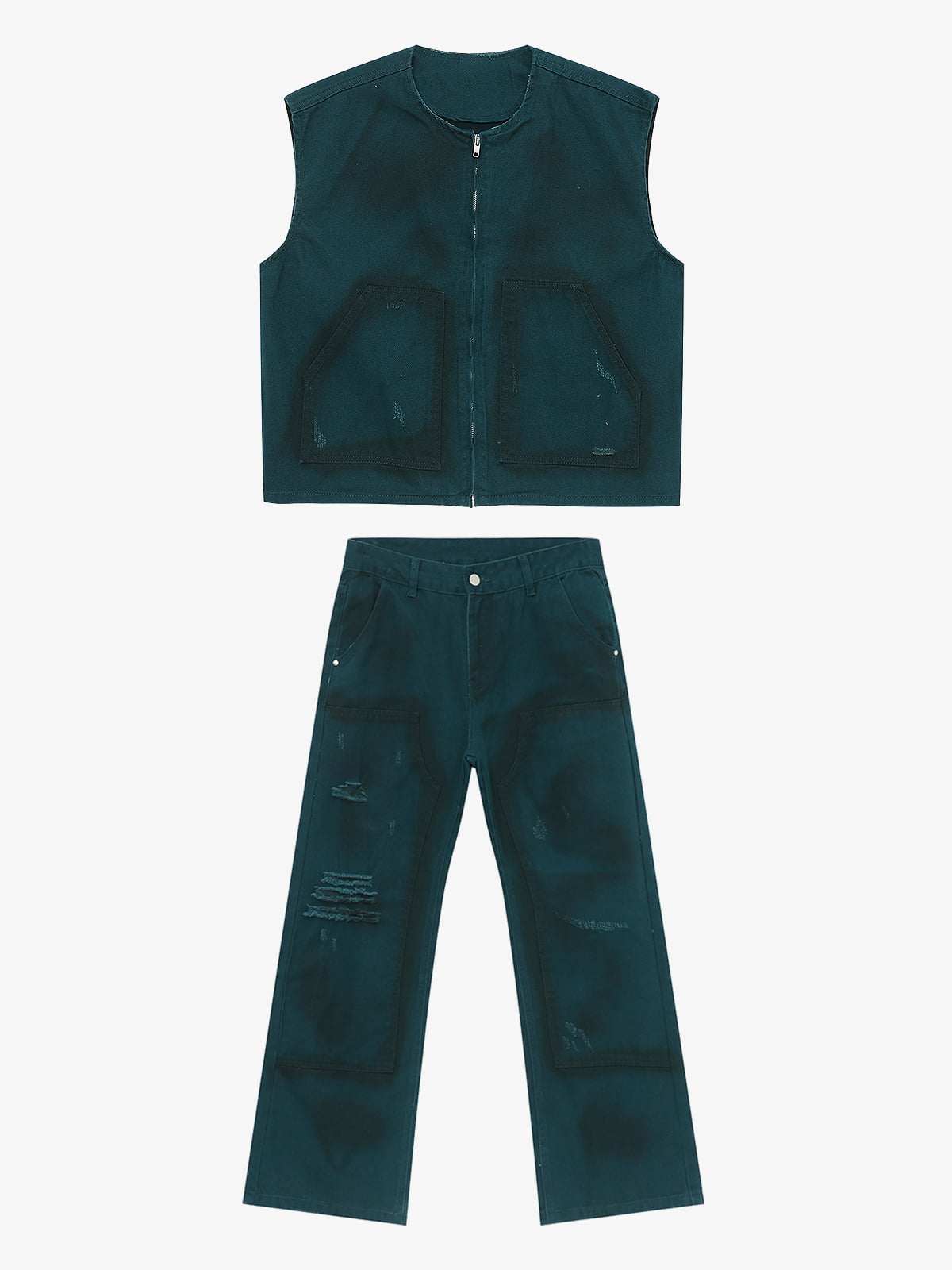 Camouflage Print Hooded Jumpsuit 