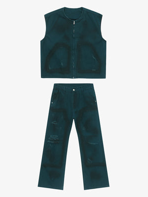 Camouflage Print Hooded Jumpsuit 