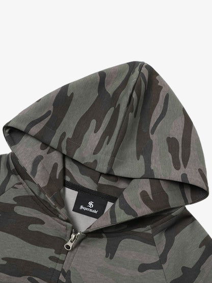 Camouflage Hooded Jacket with Heart Design for Men - Perfect for Casual and Outdoor Activities 