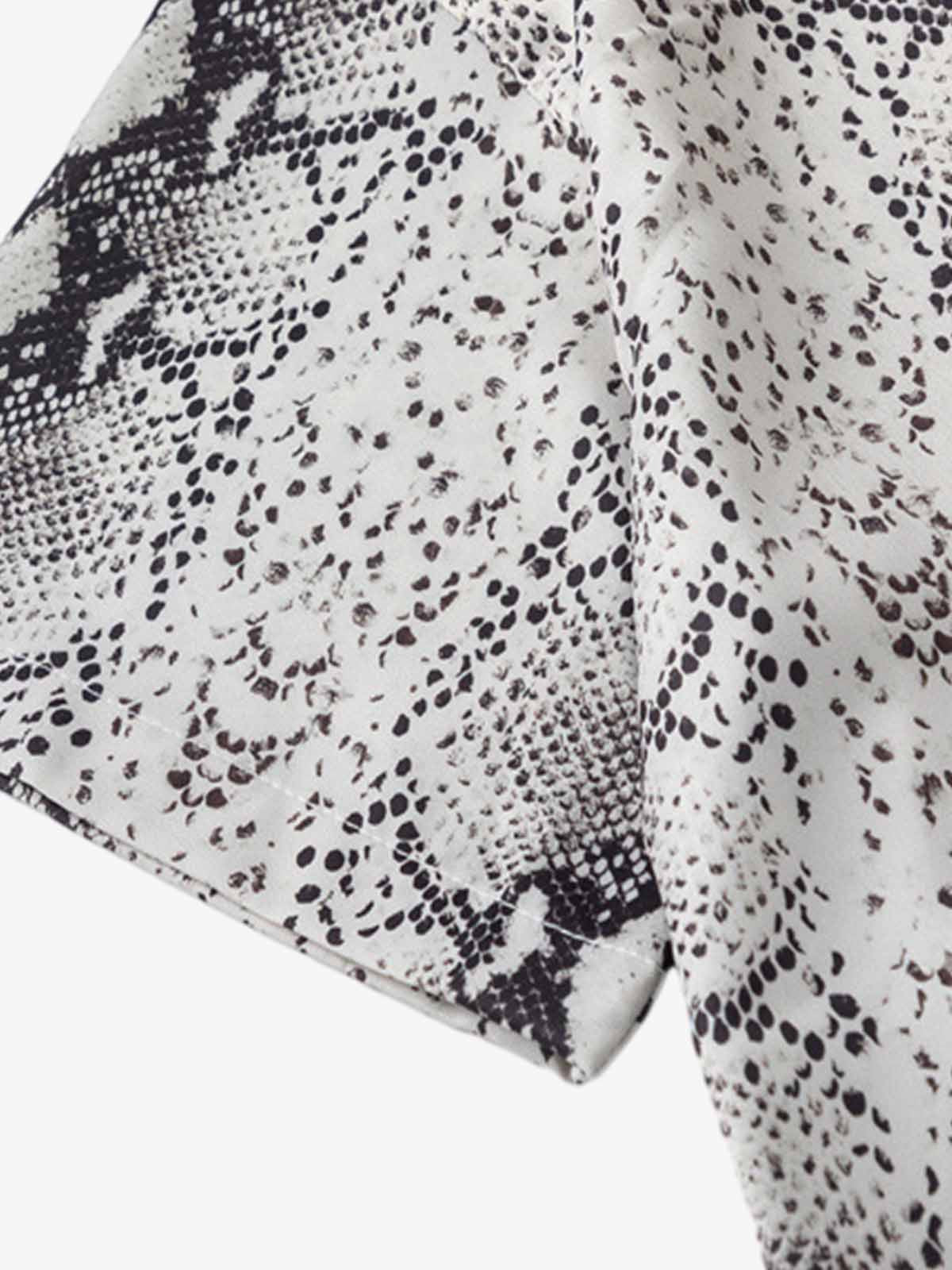 Thesupermade Street Snake Print Short-sleeved Floral Shirt 