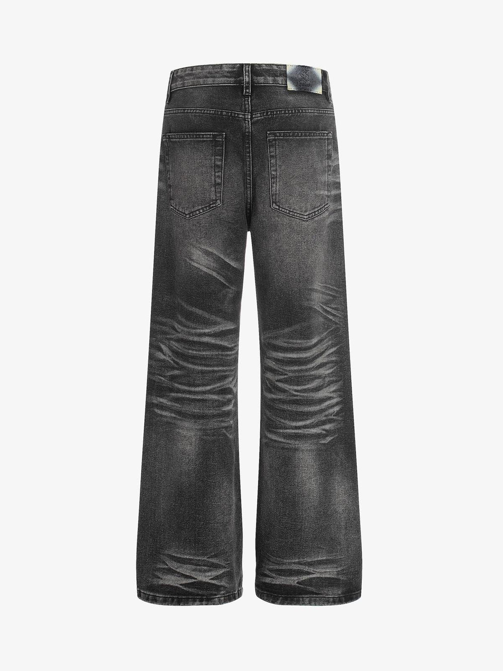 3D Whiskered Flared Jeans