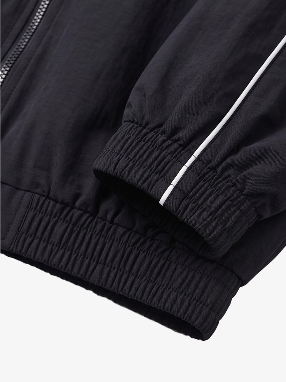 Color Block Embroidered Piped Racing Jacket
