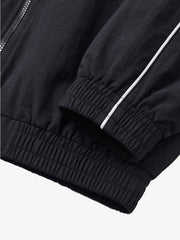 Color Block Embroidered Piped Racing Jacket