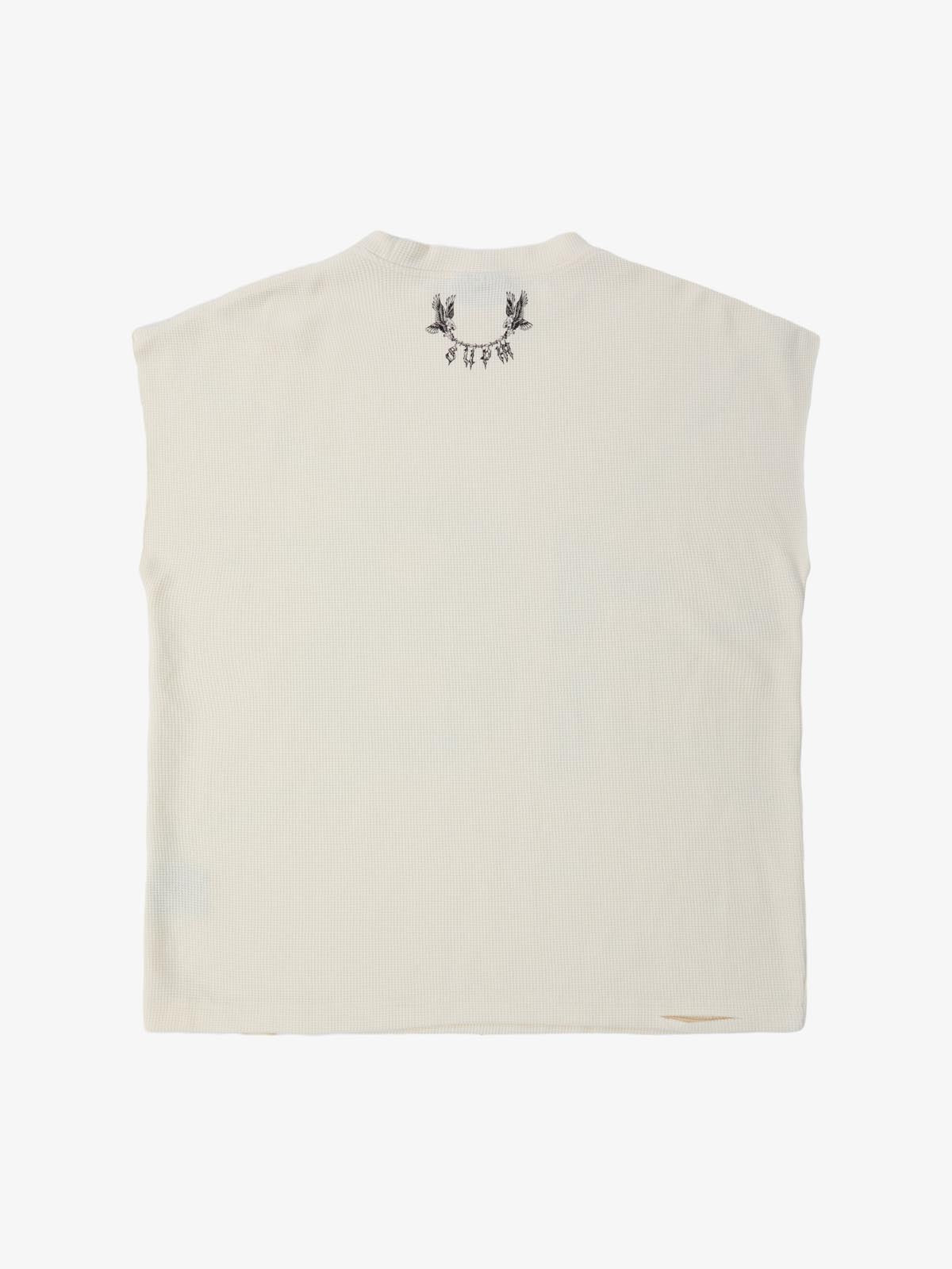 Supermade Waffle Thorn Print Sleeveless T-Shirt 