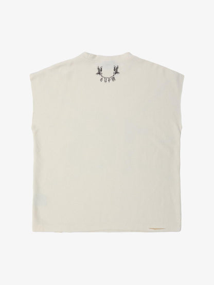 Supermade Waffle Thorn Print Sleeveless T-Shirt 