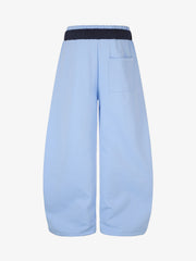 Ribbon Patchwork Embroidered Wide-Leg Sweatpants