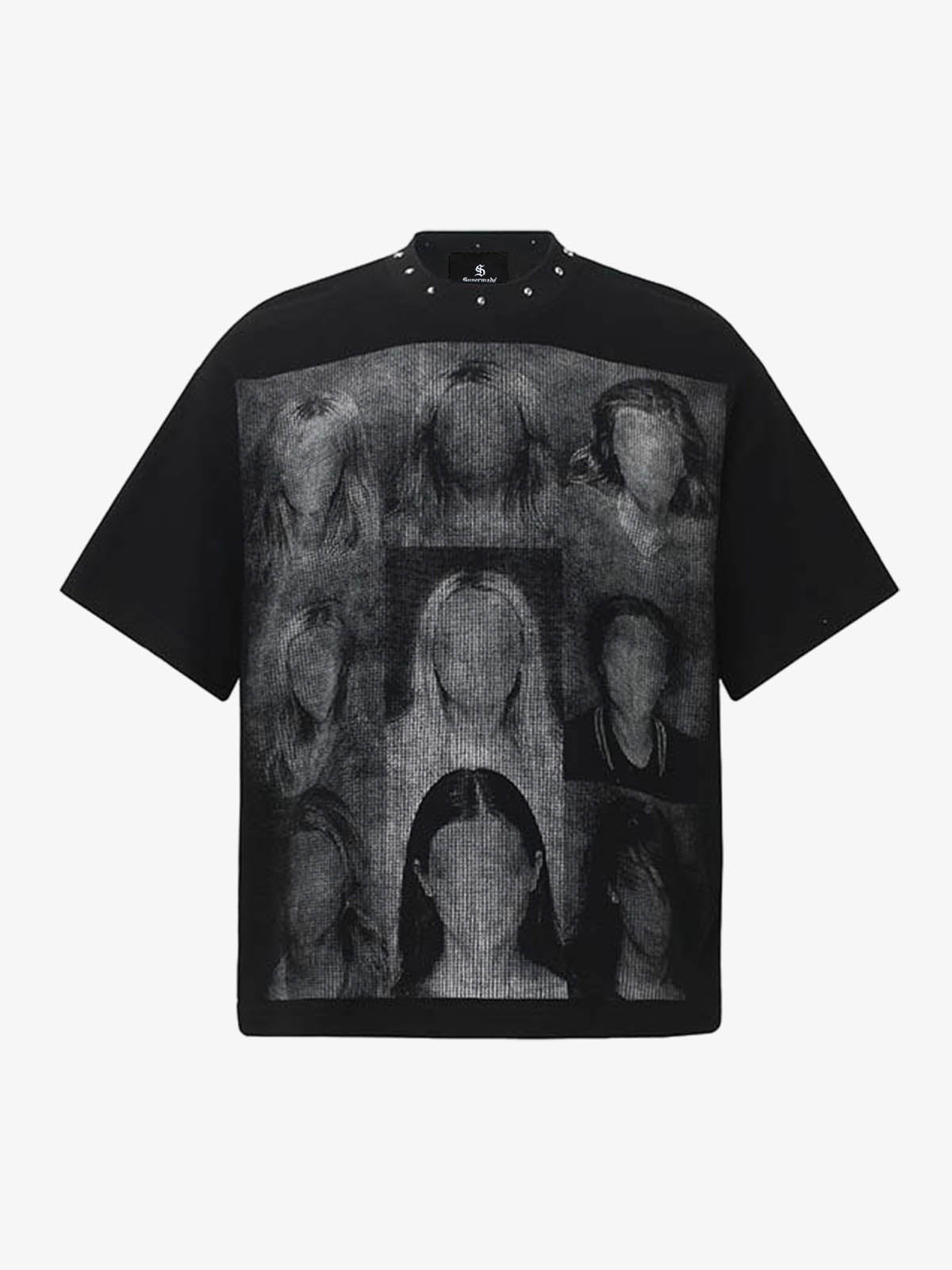 Faceless Portrait Waffle Knit T-Shirt 