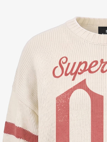 Vintage Digital Print Knit Sweater