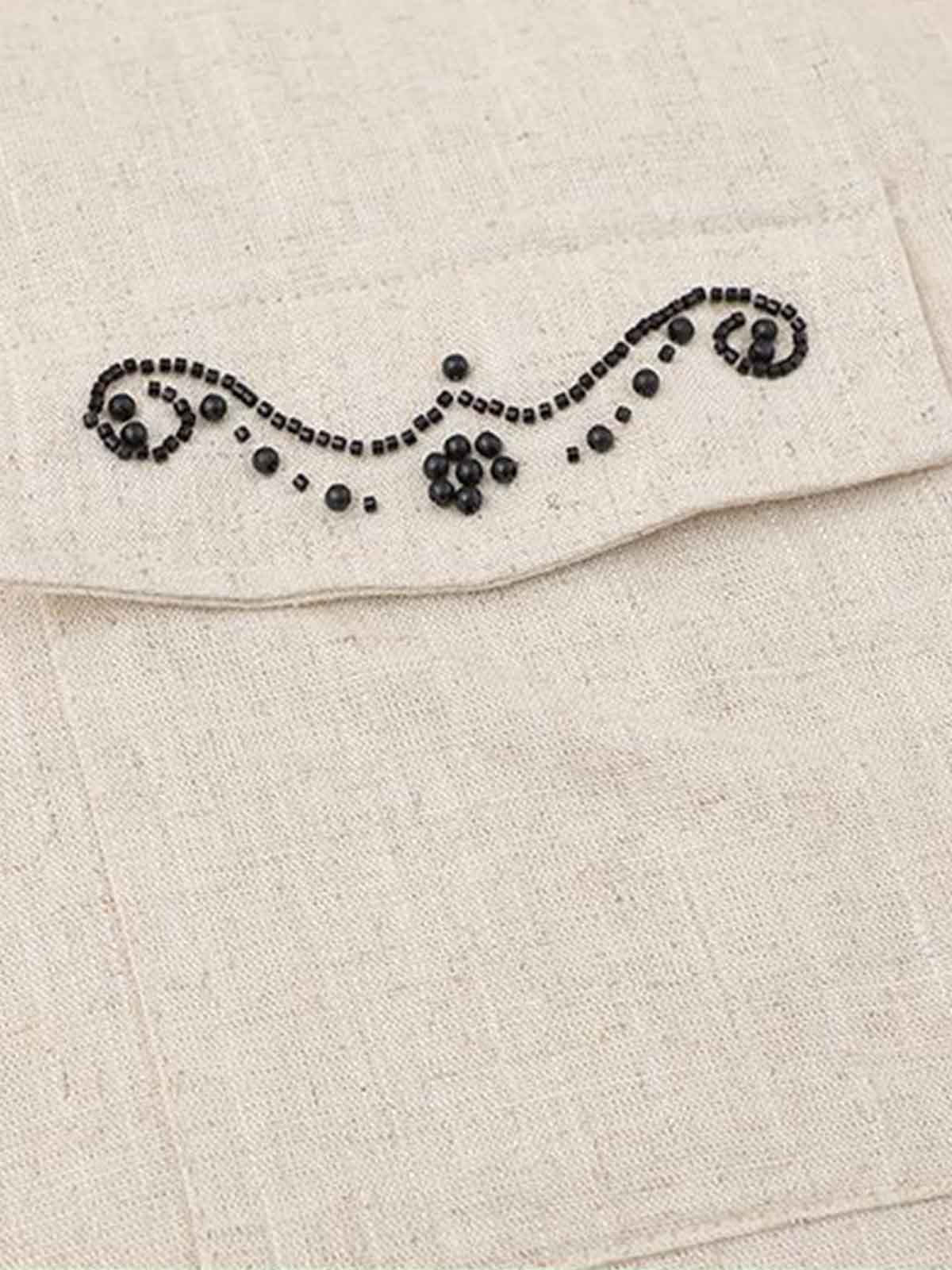 Retro Beaded Detail Short Sleeve Shirt 