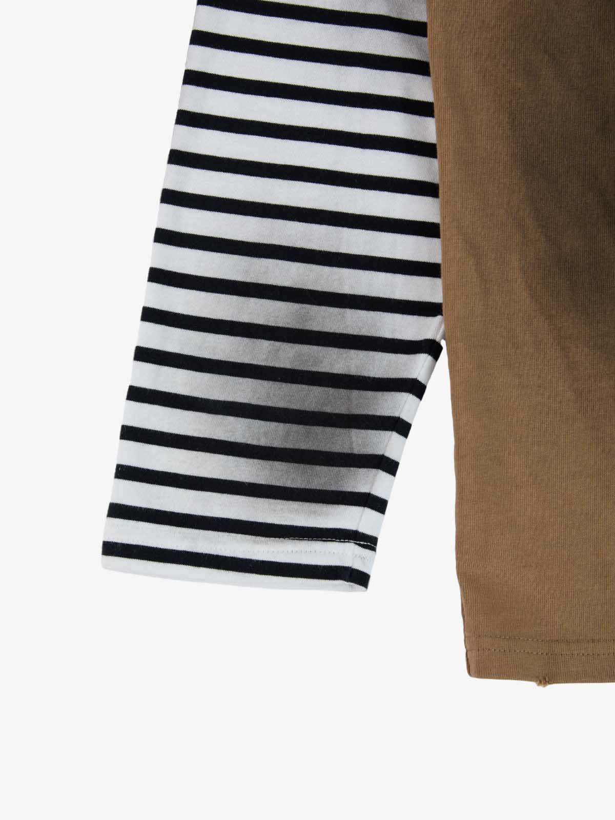 Supermade Distressed Cage Striped Long-Sleeve T-Shirt 