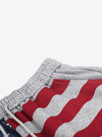 Flag Graphic Baggy Barrel Sweatpants