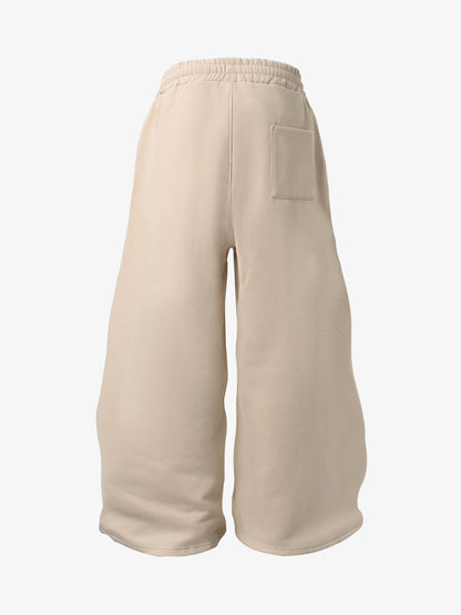 Retro Varsity Soccer Print Fleece-Lined Baggy Sweatpants 