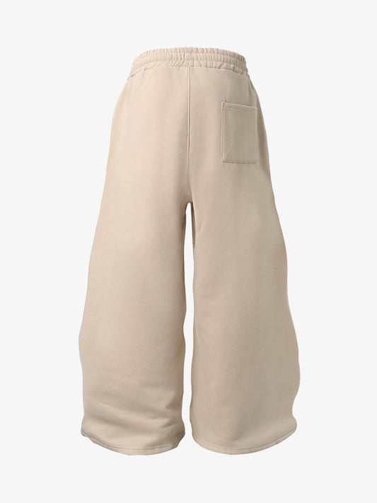 Retro Varsity Soccer Print Fleece-Lined Baggy Sweatpants 