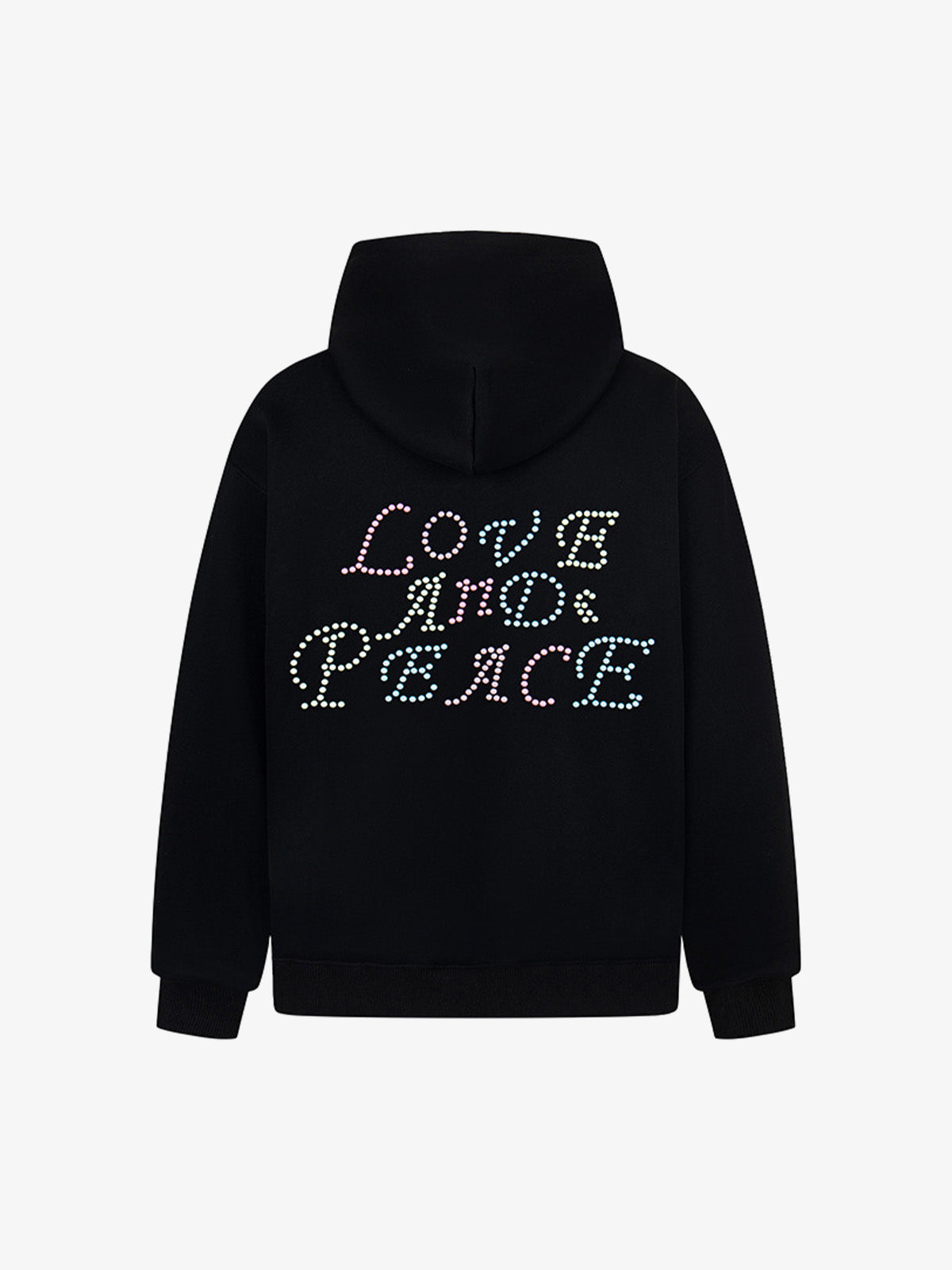 Stylish Hoodie with Embellished "Love and Peace" Design for Everyday Wear 